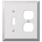 Amerelle Wall Plate, Number of Gangs: 2 gang Stamped Steel, Polished Chrome Finish, Light Gray 161TD - alternate 3